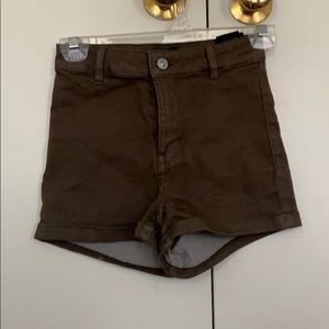 High waisted dark green shorts size XS